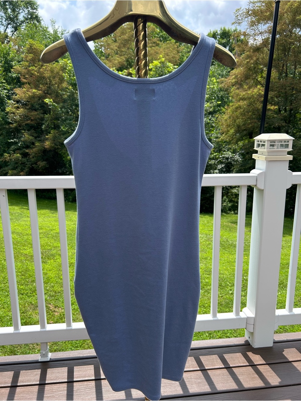Hurley Dusty Blue Palm Graphic Ruched Tank - Picture 2 of 5